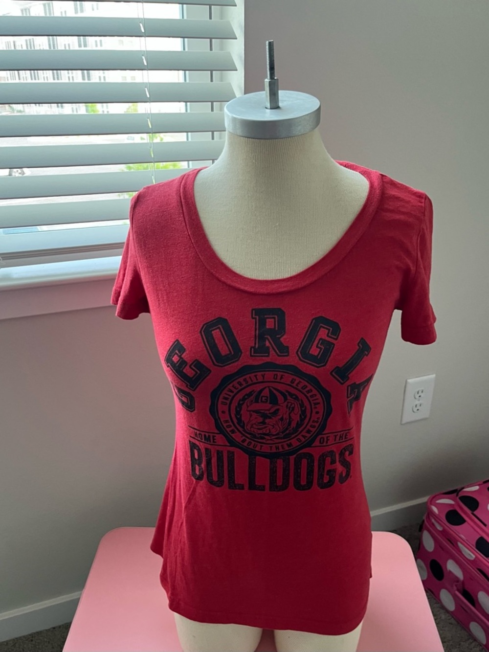 Pro Edge Red Georgia Bulldogs Scoop Neck Graphic Tee